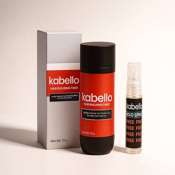 Kabello Hair Building Fibers with Holding Spray (Black)