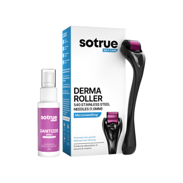 Sotrue Derma Roller 1 mm with 540 Stainless Steel Needles (Black)