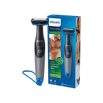 Philips Showerproof Battery Powered Male Body Trimmer with Bidirectional Blade