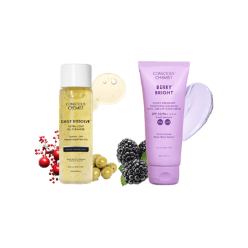 Conscious Chemist Makeup Remover & Oil Face Cleanser +  Niacinamide Sunscreen (SPF 50 PA++++) Combo