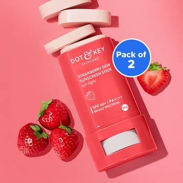 Dot & Key Strawberry Dew Sunscreen Stick (SPF 50+ PA++++) - Pack of 2