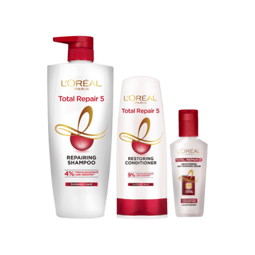 L'Oreal Paris Total Repair 5 Serum, Shampoo & Conditioner 650 ml + 180 ml + 40 ml