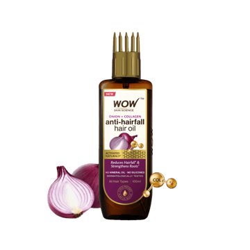 Wow Skin Science Onion Black Seed Onion Hair Oil with Comb