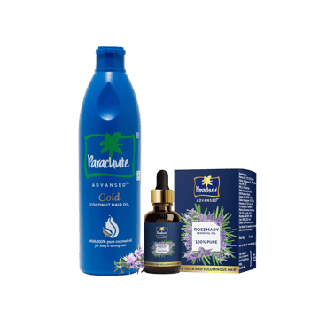 Parachute Advansed Rosemary Essential Oil +  Gold Coconut Hair Oil Combo