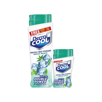 Dermicool Menthol Regular Talcum Powder + Aloe Fresh Powder Free