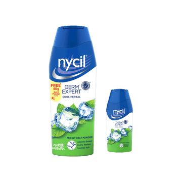 Nycil Germ Expert Cool Herbal Talcum Powder with Free 60 g Pack