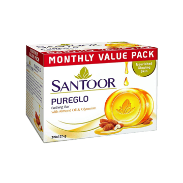 Santoor PureGlo Glycerine Soap - Buy 2 Get 1 Free