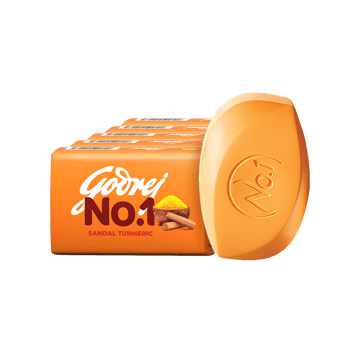 Godrej No.1 Sandal & Turmeric Bathing Soap - Buy 4 Get 1 Free