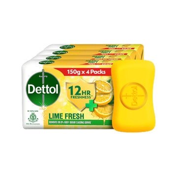 Dettol Lime Fresh Bathing Bar Soap with 12 hrs Freshness