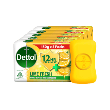 Dettol Lime Fresh Bathing Bar Soap with 12 hrs Freshness