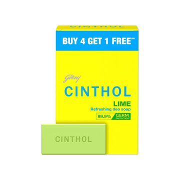 Cinthol Lime Bath Soap 5 x 100 g - Buy 4 Get 1 Free