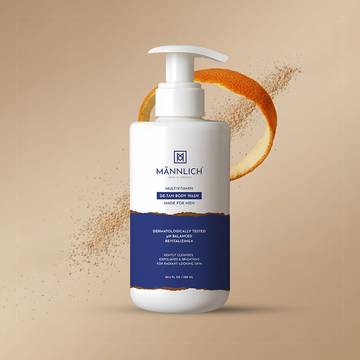 Mannlich De-Tan & Detox Brightening Body Wash, SLS Free