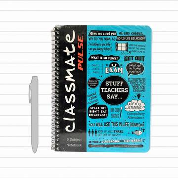 Classmate 6 Subject Single Line Notebook - Design May Vary