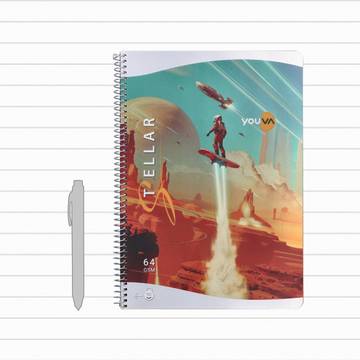 Youva Spiral Single Line Notebook (A4, Design May Vary)