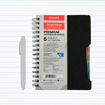 Luxor 5 Subject Single Line Notebook (A5, Black)