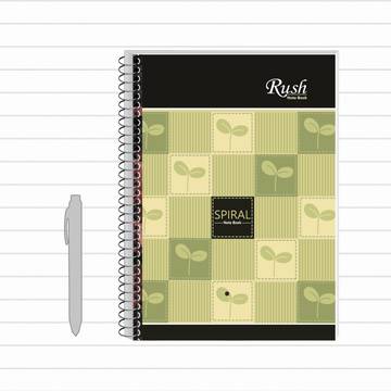 RUSH Spiral Single Line Notebook (A4, White)