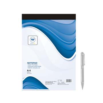 Worldone Single Line Notepad (A4, White)