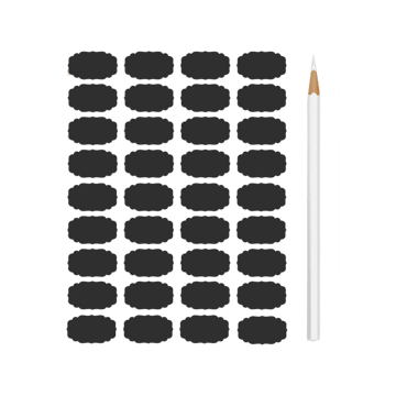 Navum Vinyl Waterproof Self Adhesive Paper Label with Pencil (Black)