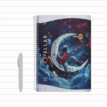 Youva Spiral Single Line Notebook (A4, Multicolour)