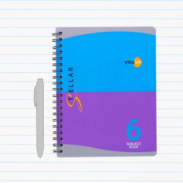 Navneet Youva 6 Subject Spiral Single Line Notebook (B5, Multicolour)