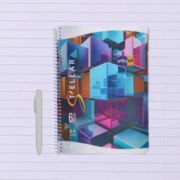Youva Single Line Notebook (A4, Multicolour)