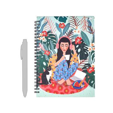 Chumbak Spiral Unruled Notebook (A5, Multicolour)