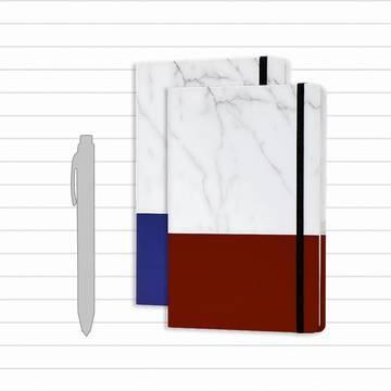 KARBD Marble Suede Single Line Notebook (A5, 160, Multicolour)