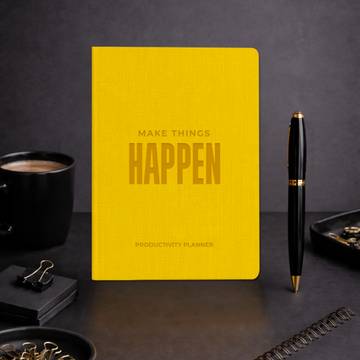 Papboo Productivity Single Line Planner (A5, 208, Yellow)