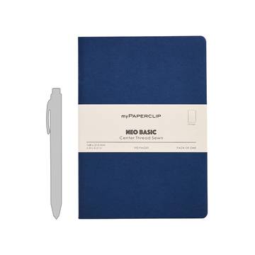 myPAPERCLIP NeoBasic Unruled Notebook (A5, Blue)