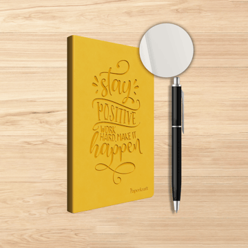 Paperkraft Debossed Unruled Journal (A5, 192, Yellow)