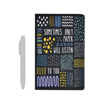 Papboo Writers Unruled Notebook (A5, Black)