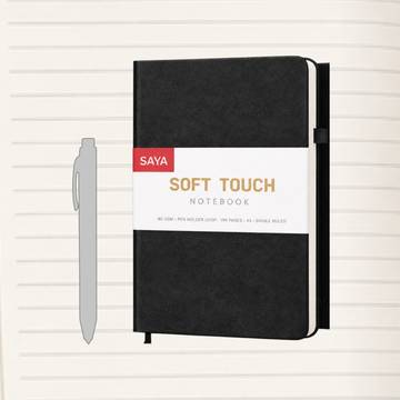Saya Single Line Notebook (A5, Black)