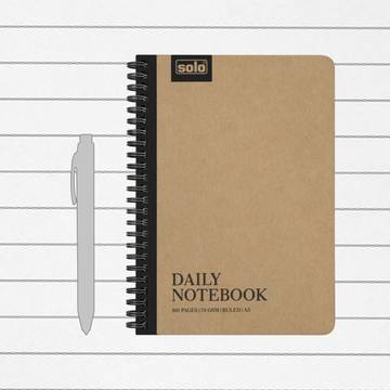 Solo Single Line Notebook (A5, Brown)