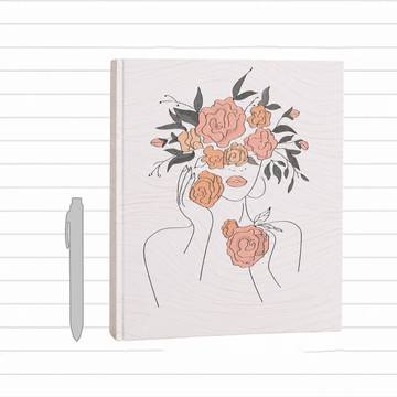 Papboo Flower Women Single Line Diary (140, White)
