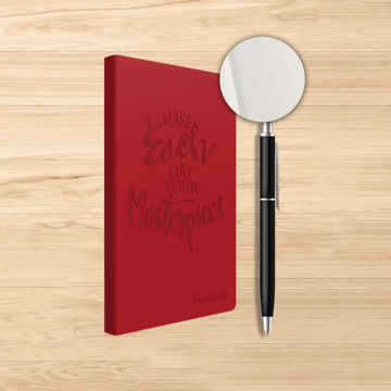 Paperkraft Debossed Unruled Journal (A5, 192, Red)