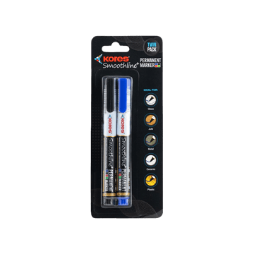 Kores Permanent Marker (Black, Blue)