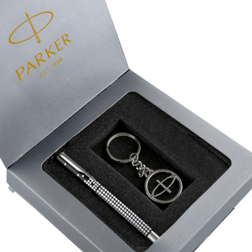 Parker Vector Special Edition Roller Ball Pen Gift Set With Keychain (Blue)