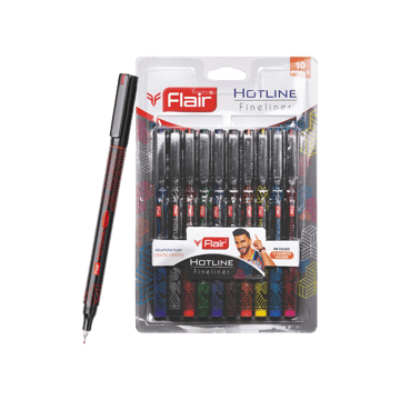 Flair 0.7 to 1 mm Hotline Fineliner Highlighter Pen (Multicolor)