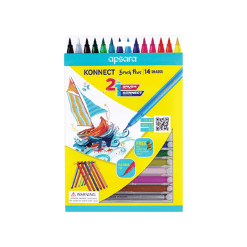 Apsara Konnect 2 in 1 Brush Pens (Multicolor)