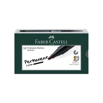Faber-Castell Permanent Marker - Pack of 10 (Black)