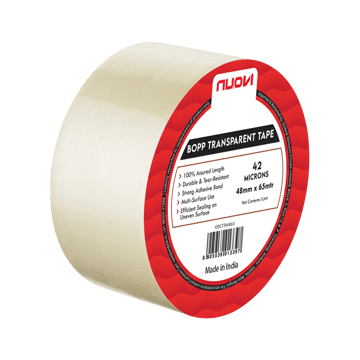 Nuovi BOPP Tape Transparent 42 Microns (Transparent, 65 m x 4.8 cm)