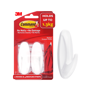 Command 3M Medium Designer Hooks (Wall Damage Free)