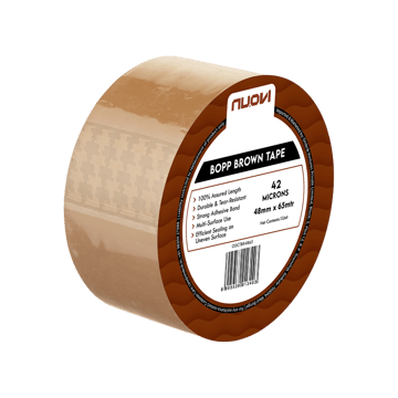 Nuovi BOPP Tape Brown 42 Microns (Brown, 65 m x 4.8 cm)