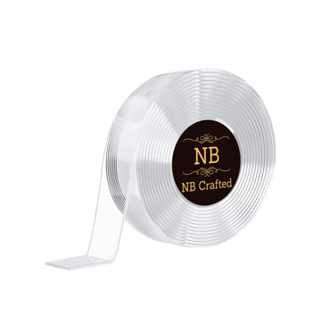 NB Crafted Traceless Mounting Double Sided Tape for Walls (Transparent, 3 m)