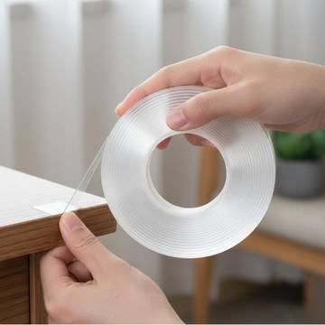 Tinums Adhesive Double Sided Tape (Transparent, 1.2" x 0.1")