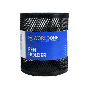 Worldone Mesh Metal Pencil / Pen Holder (Black)