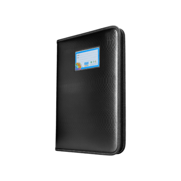 SPS Premium PU Leather File Folder with 20 Pockets (Black)