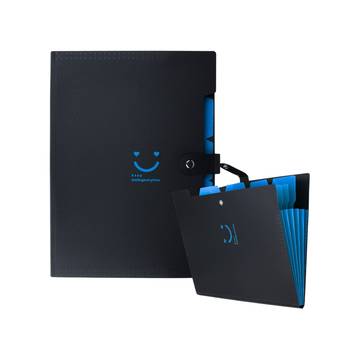 SPS 5 Pocket Expanding File Folder (Black and Blue)