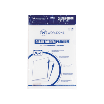 Worldone A4 Clear File Folder (Transparent)