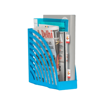 Worldone Plastic Newspaper & Magazine Rack (Blue)